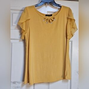 Gold Short Sleeve Blouse